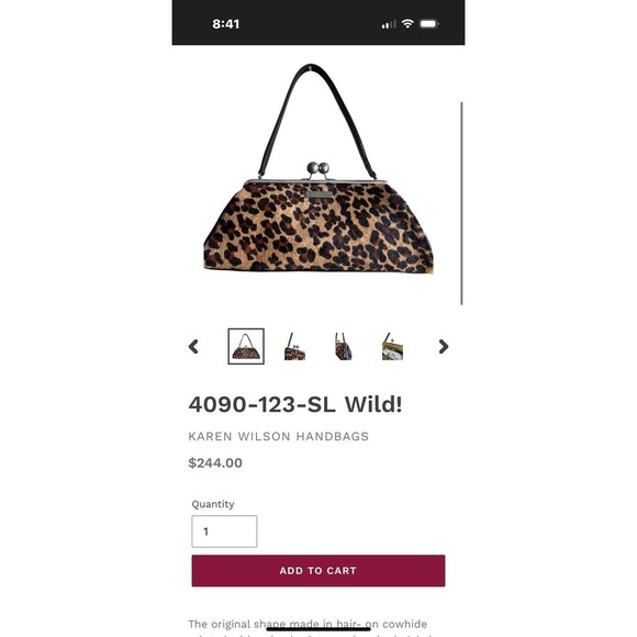 Karen Wilson Handbag Animal Print Excellent Condition MSRP $240 Urban Safari - Picture 2 of 15